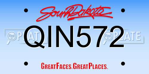 QIN572 South Dakota License Plate