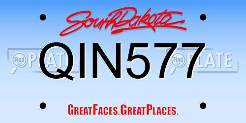 QIN577 South Dakota License Plate