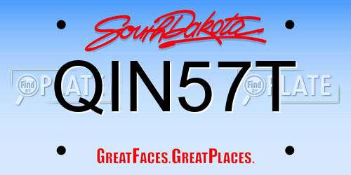 QIN57T South Dakota License Plate