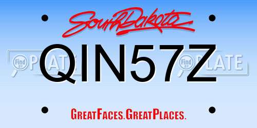 QIN57Z South Dakota License Plate