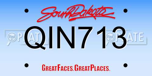 QIN713 South Dakota License Plate