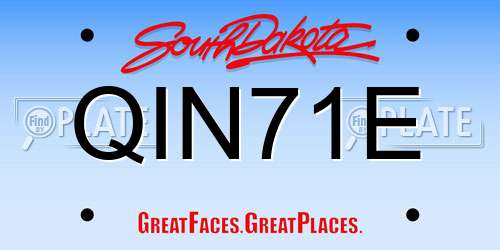 QIN71E South Dakota License Plate