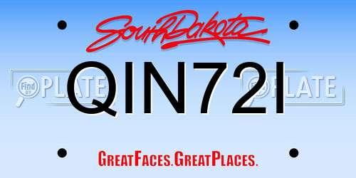 QIN72I South Dakota License Plate