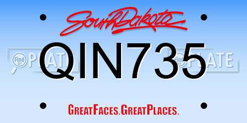 QIN735 South Dakota License Plate