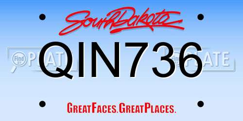 QIN736 South Dakota License Plate