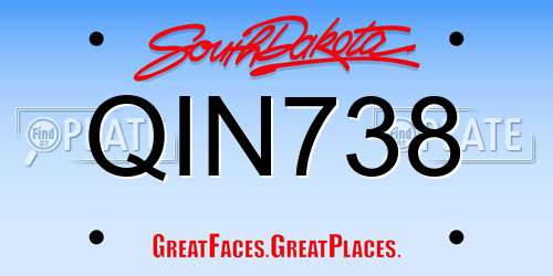 QIN738 South Dakota License Plate