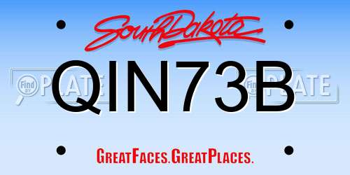 QIN73B South Dakota License Plate