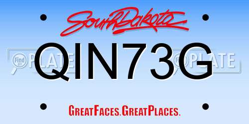 QIN73G South Dakota License Plate