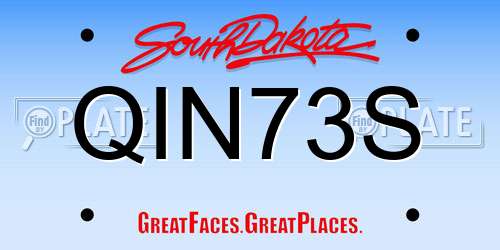 QIN73S South Dakota License Plate