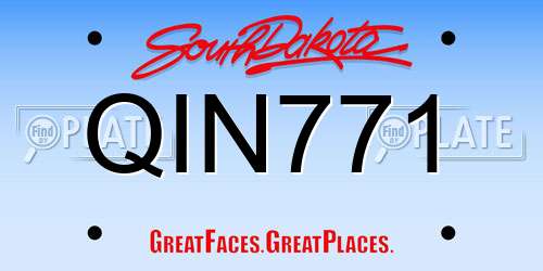 QIN771 South Dakota License Plate