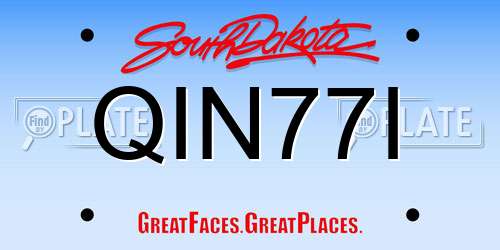 QIN77I South Dakota License Plate
