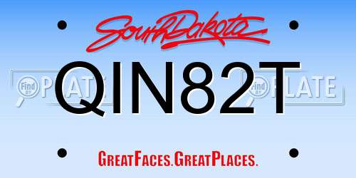 QIN82T South Dakota License Plate