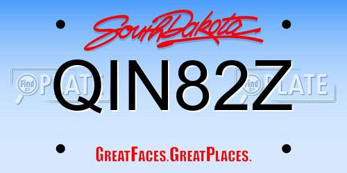 QIN82Z South Dakota License Plate