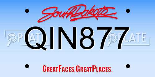 QIN877 South Dakota License Plate