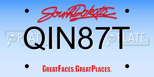 QIN87T South Dakota License Plate