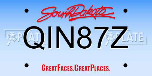 QIN87Z South Dakota License Plate