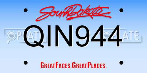 QIN944 South Dakota License Plate
