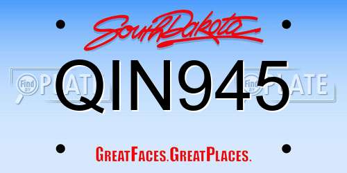 QIN945 South Dakota License Plate