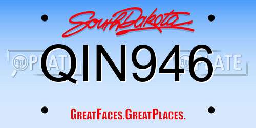 QIN946 South Dakota License Plate
