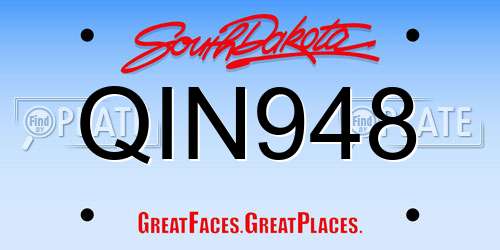 QIN948 South Dakota License Plate