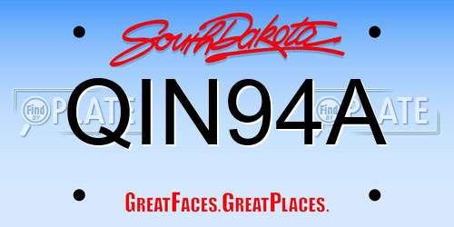 QIN94A South Dakota License Plate