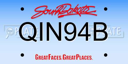 QIN94B South Dakota License Plate