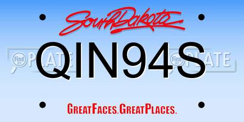 QIN94S South Dakota License Plate