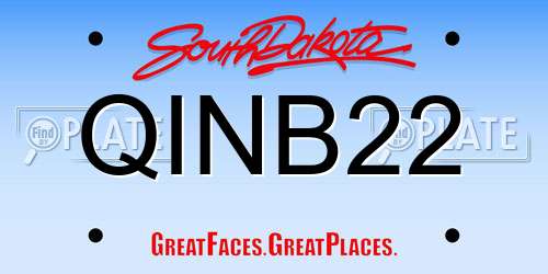 QINB22 South Dakota License Plate