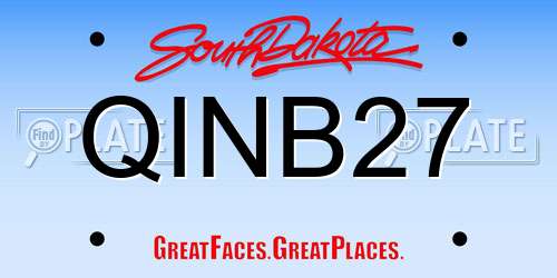 QINB27 South Dakota License Plate