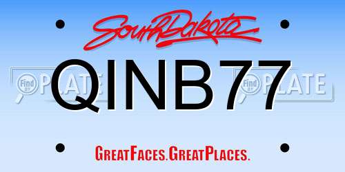 QINB77 South Dakota License Plate