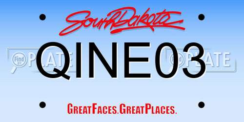 QINE03 South Dakota License Plate