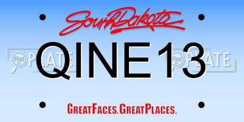 QINE13 South Dakota License Plate