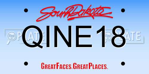 QINE18 South Dakota License Plate