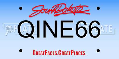 QINE66 South Dakota License Plate
