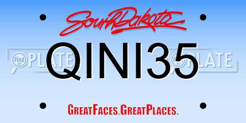 QINI35 South Dakota License Plate