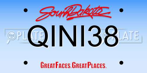 QINI38 South Dakota License Plate