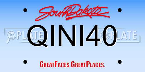 QINI40 South Dakota License Plate