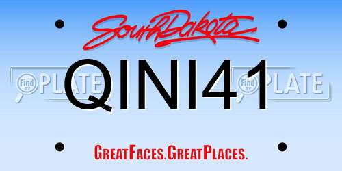 QINI41 South Dakota License Plate