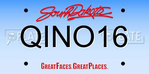 QINO16 South Dakota License Plate