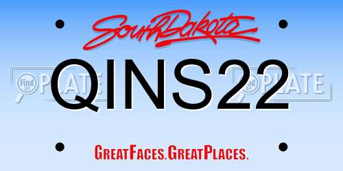 QINS22 South Dakota License Plate