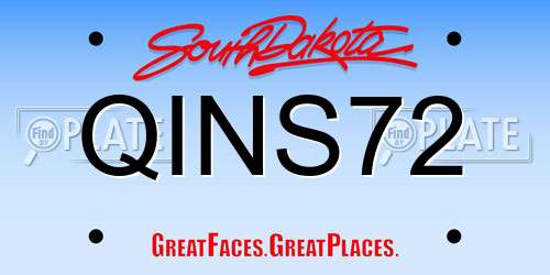 QINS72 South Dakota License Plate