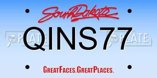 QINS77 South Dakota License Plate