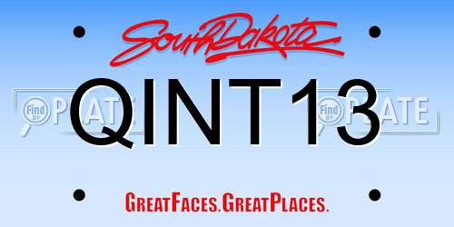 QINT13 South Dakota License Plate