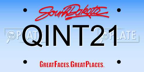 QINT21 South Dakota License Plate