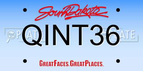 QINT36 South Dakota License Plate
