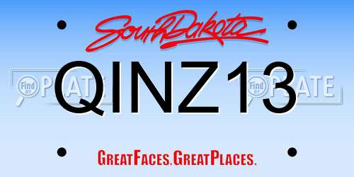QINZ13 South Dakota License Plate