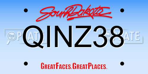 QINZ38 South Dakota License Plate