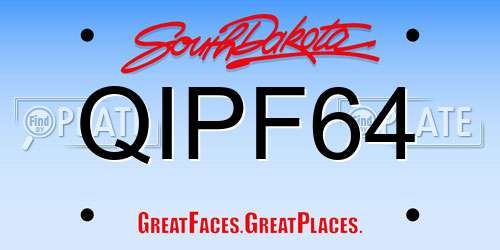 QIPF64 South Dakota License Plate