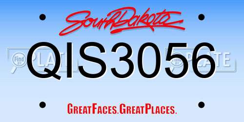 QIS3056 South Dakota License Plate