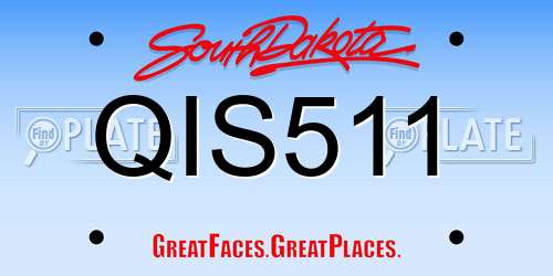QIS511 South Dakota License Plate